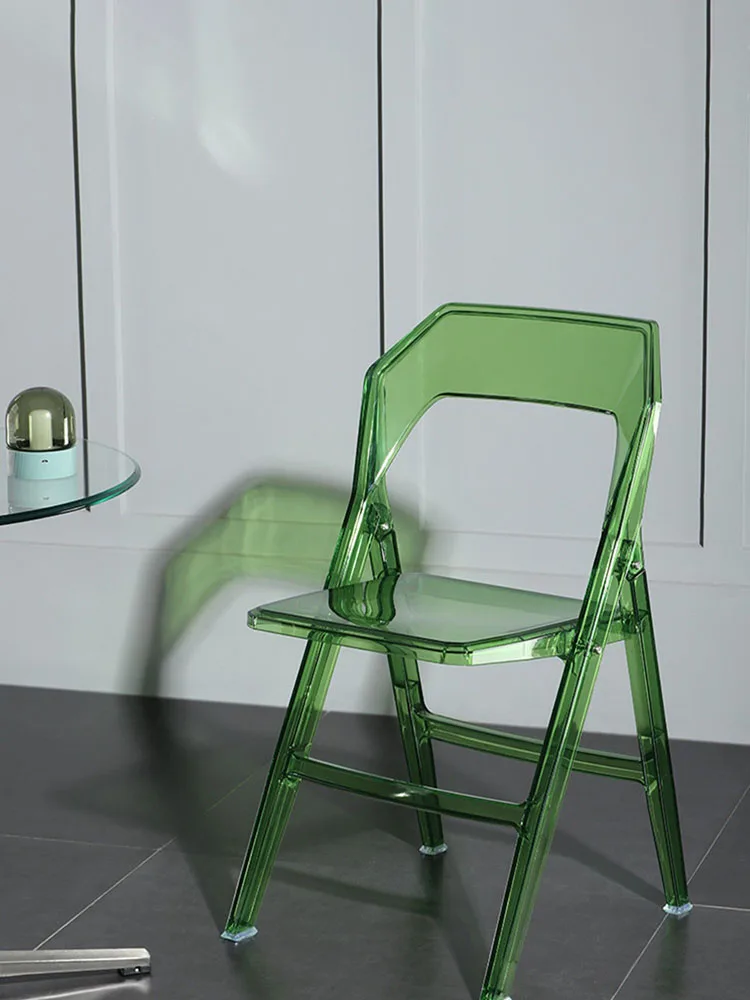 

Light Luxury Acrylic Makeup Chair Nordic Living Room Furniture Casual Chair Backrest Folding Chair Fashion Bedroom Plastic Chair