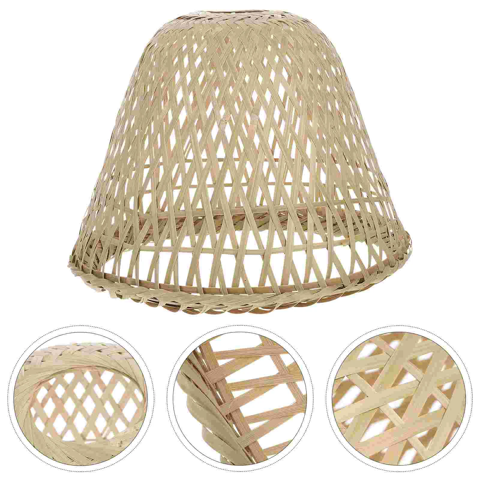 

Lamp Shade Light Cover Shades Lampshade Ceiling Rattan Woven Wicker Chandelier Hanging Pendant Fixture Table Bamboo E27 Drum