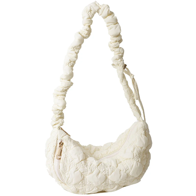 Small Embroider Women's bag Crossbody Bags For Women Half Moon Shoulder Handbags 2023 summer Trends Luxury Brand Tote bag Female