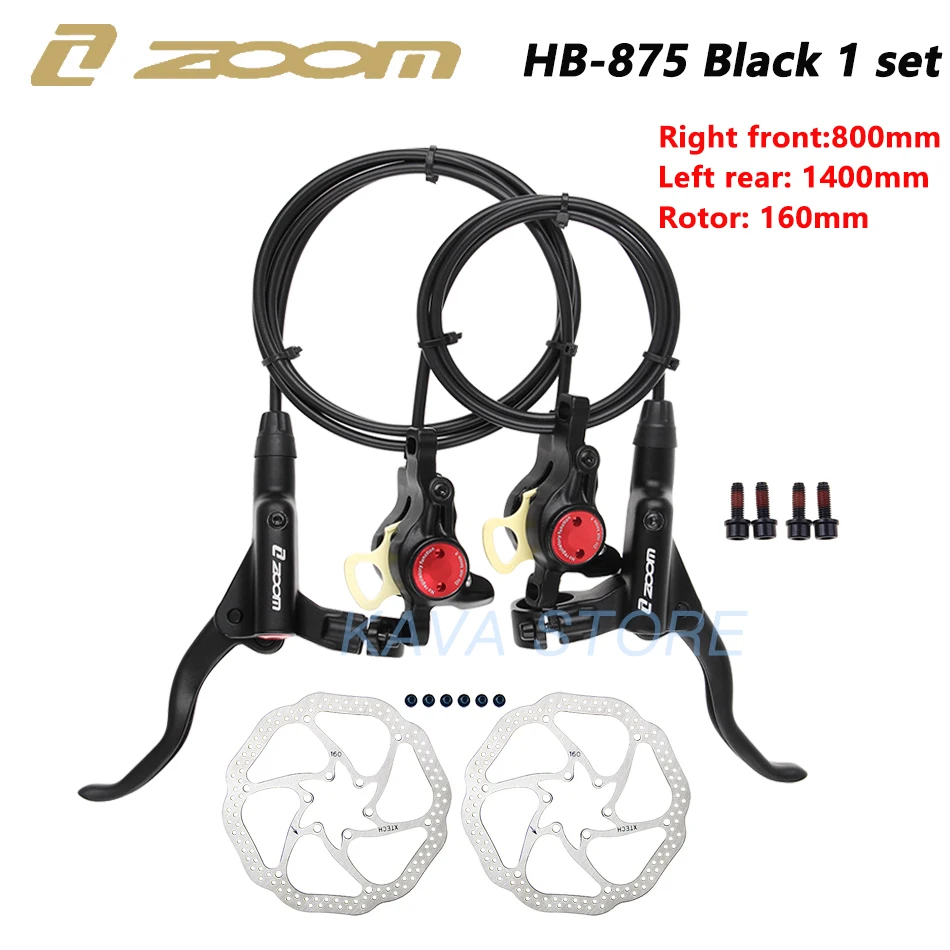 

Велосипедный Тормоз ZOOM HB875, гидравлические тормоза для горного велосипеда, дисковые тормоза под давлением масла, передние 800 мм/задние 1400 мм, Аксессуары для велосипеда