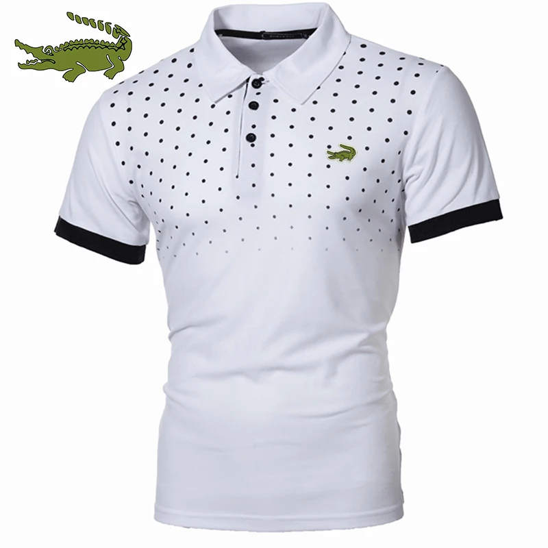

Men's cotton printed polo shirt spring, summer and autumn new business leisure high quality Lapel shirt