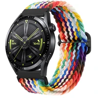 20mm 22mm band for huawei gt3 nylon braided solo loop strap for galaxy watch 4 classic 42mm 46mm amazfit gts 2