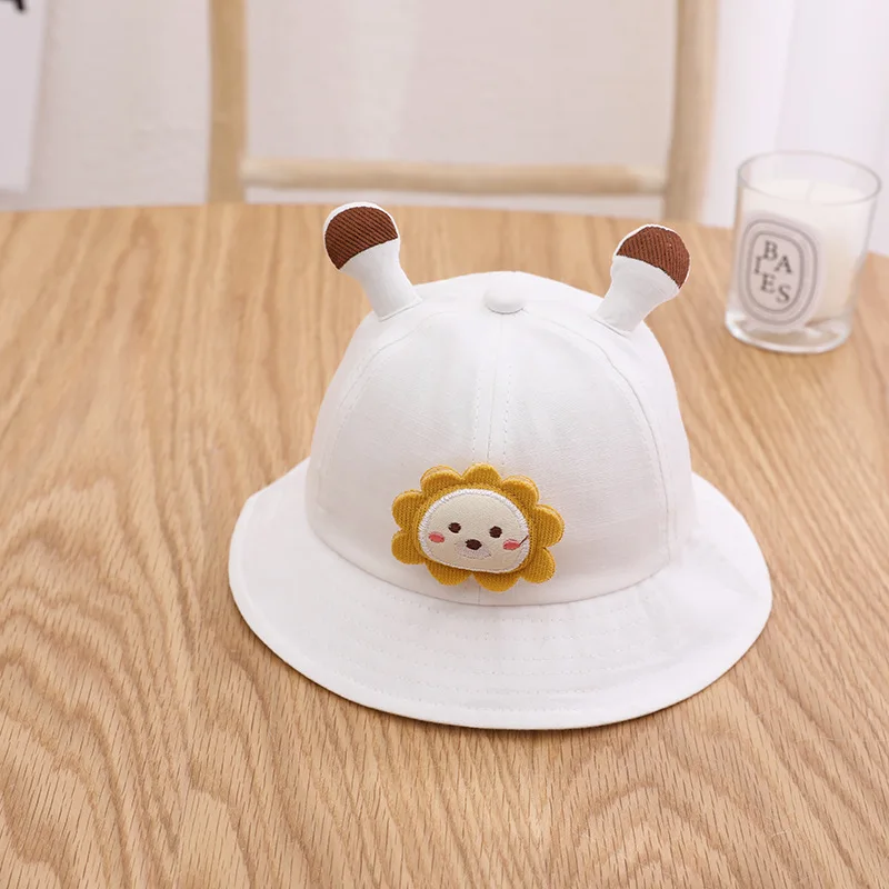 

2022 Cotton Cartoon lion Bucket Hat Fisherman Hat outdoor travel Sun Cap for Children boy and girl 31