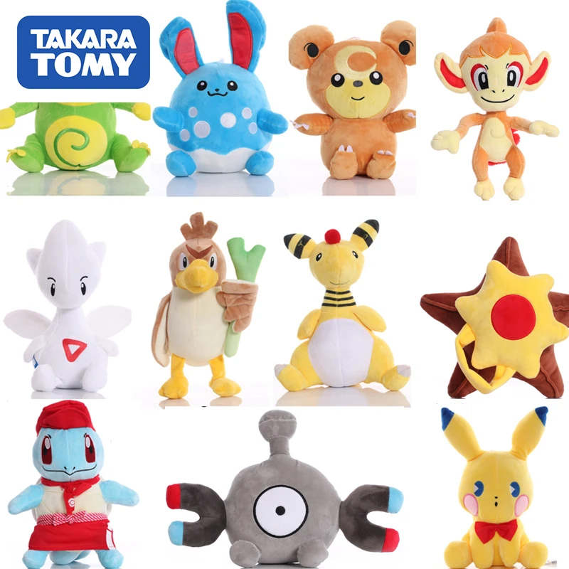 

TAKARA TOMY Pokemon Original Pikachu Squirtle Stuffed Hobby Anime Plush Doll Toys For Children Christmas Event Gift