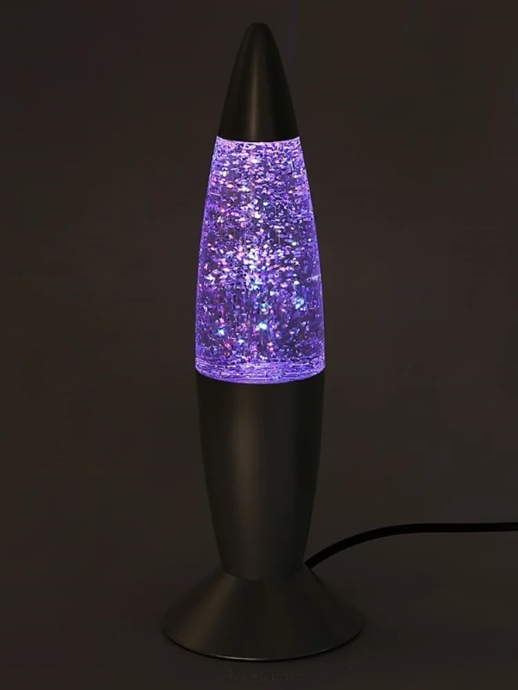 

New Brand 1pc 3D Rocket Multi Color Changing Lava Lamp RGB LED Glitter Party Mood Night Light Christmas Gift Bedside lamp