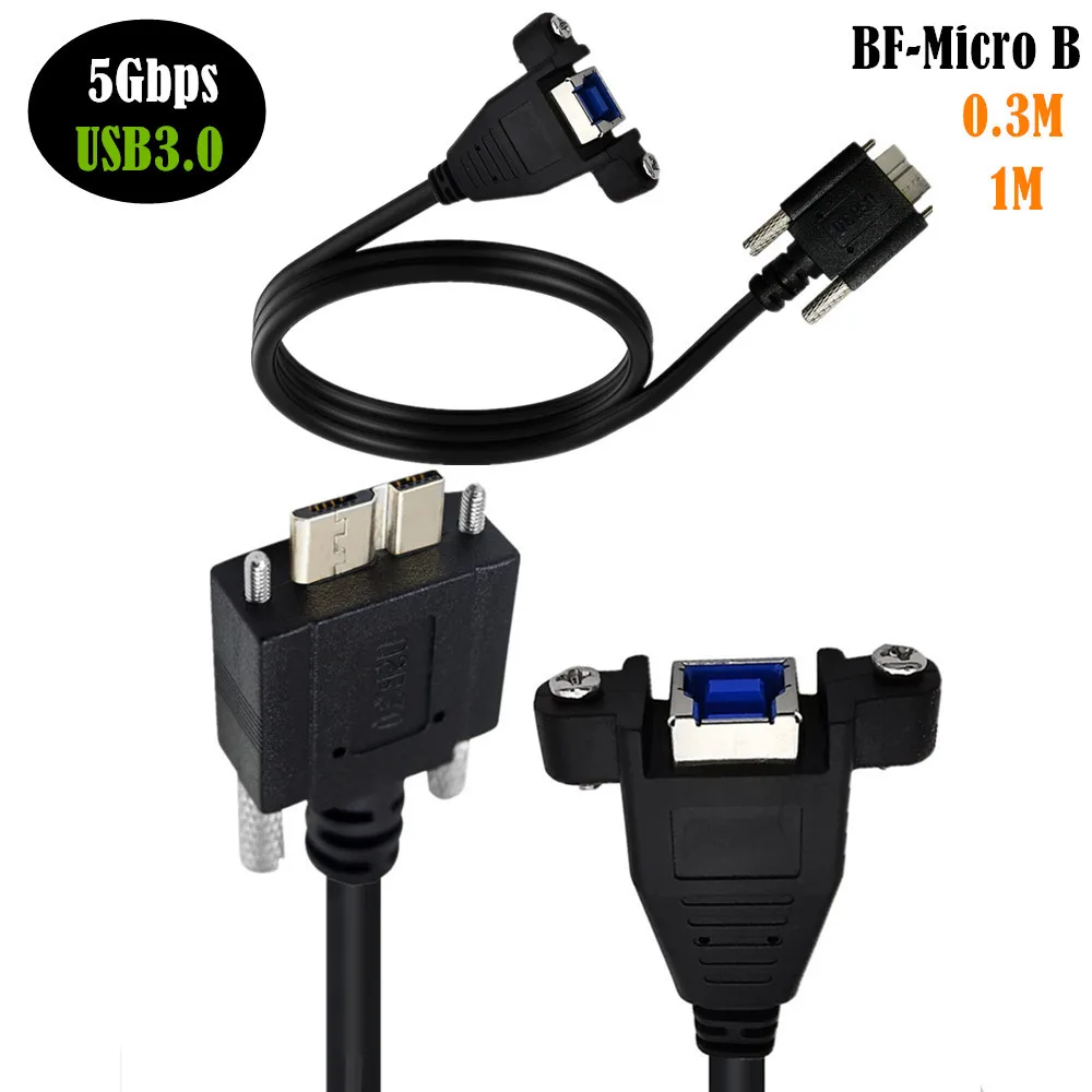 

Горячая Распродажа USB 0,3 Тип B женское Панельное крепление к Micro B мужскому с M2 винтовым кабелем м/1 м для принтера монитора сканера