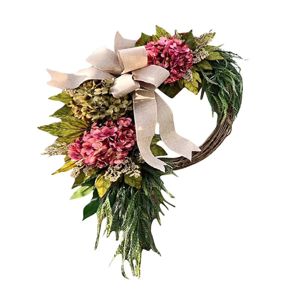 

Wreath Hydrangea Artificial Door Spring Wreaths Hanging Pendant Simulation Garland Hydrangeas Wall Farmhouse Front Flower Decor