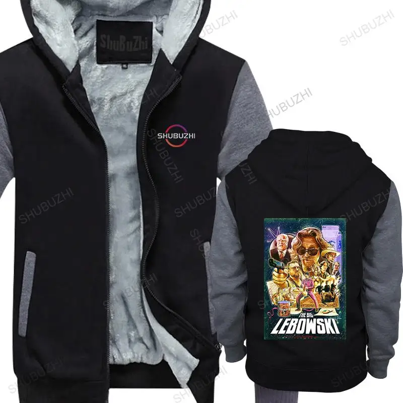 

man casual loose fleece hoody Design The DUDE The Big Lebowski VTG 90s Funny Movie Bowling jacket Men Fan men's thick coat