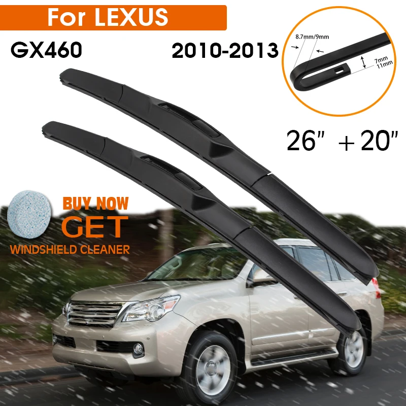 

Car Wiper Blade For LEXUS GX460 2010-2013 Windshield Rubber Silicon Refill Front Window Wiper 26"+20" LHD RHD Auto Accessories