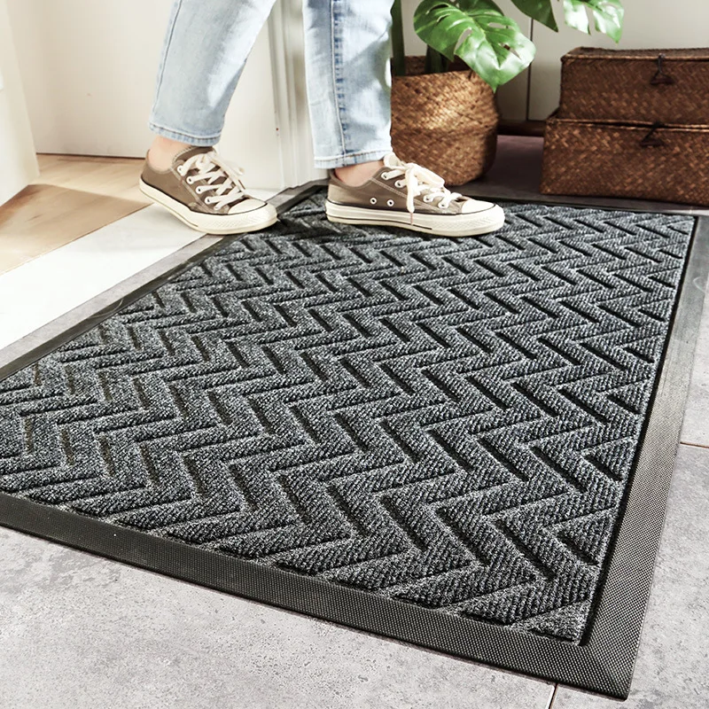 

Entrance Rug Commercial Hotel Rubber Door Mat Modern Style Polypropylene Wear-Resistant Rubbing Non-slip Foot Pad