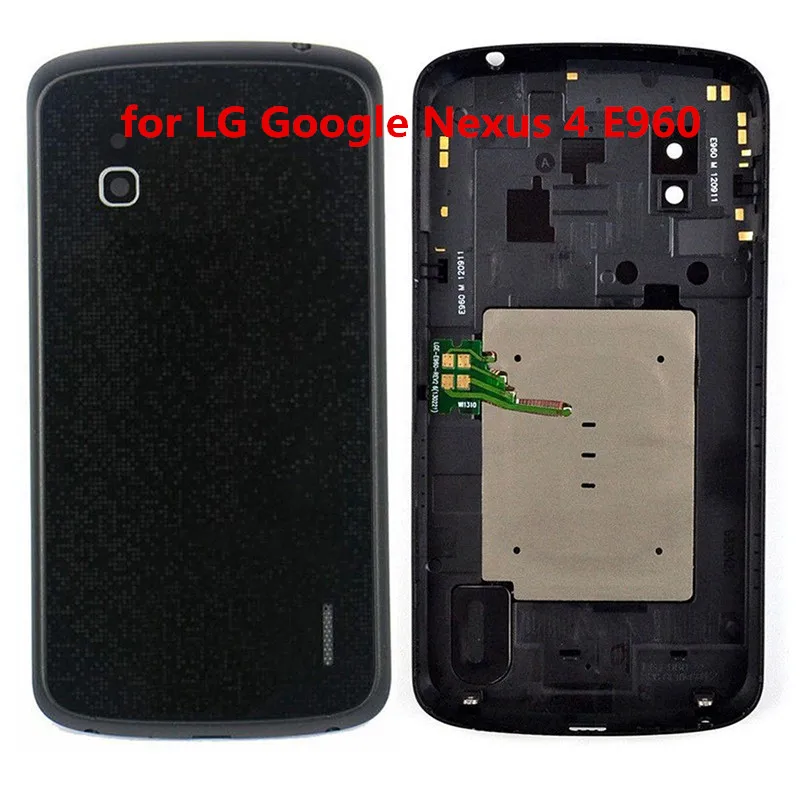 

5 шт. для LG Google Nexus 4 E960Glass, полные аксессуары, Крышка корпуса, задняя крышка батарейного отсека, задняя крышка корпуса, задняя крышка