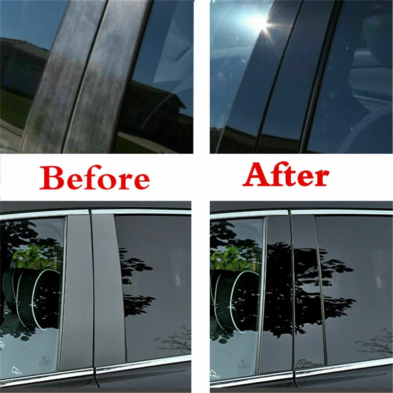 

6Pcs/Set Car Stickers Door Window Trim Pillar Post Glossy Black Pillar Molding Cover For Cadillac ATSL 2014-2017 Car Accessories