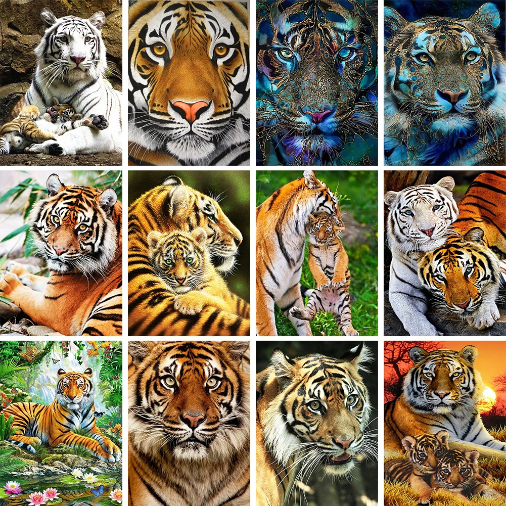

5D алмазная картина «сделай сам» Серия Тигр полностью круглая Алмазная вышивка крестиком стразы декоративные аксессуары