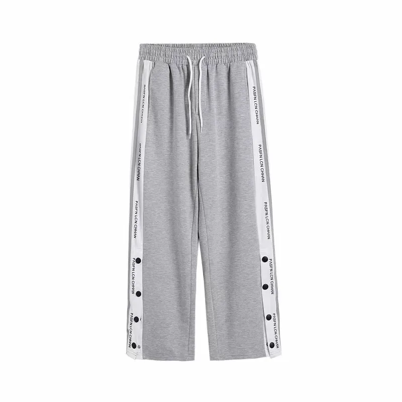 Американские уличные осенние и зимние широкие спортивные штаны на флисовой