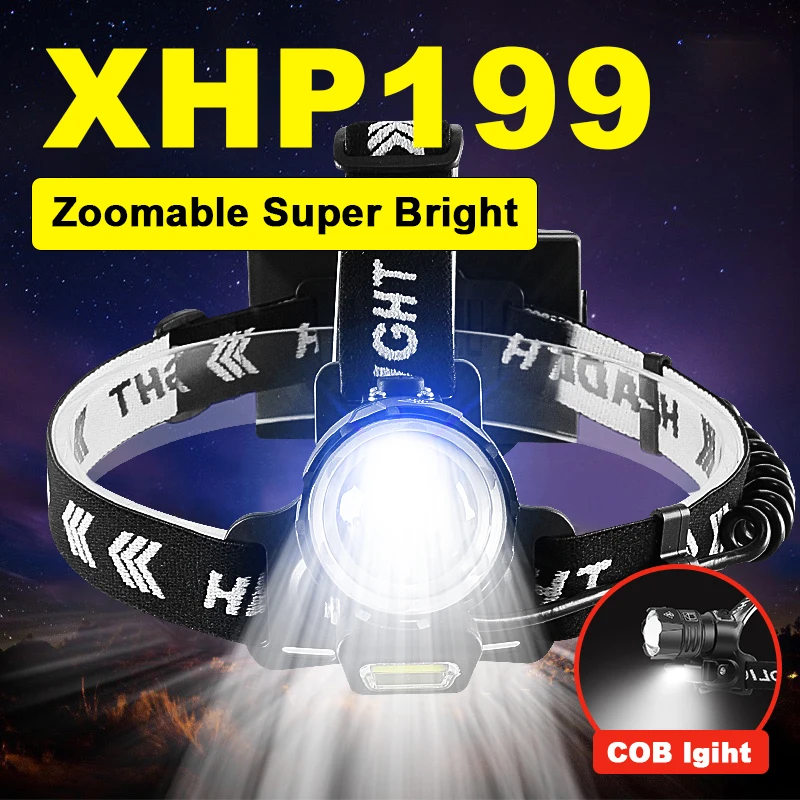 

Most Powerful LED Headlamp Outdoor Rechargeable 18650 Head Flashlight High Power Long Shot Super Bright Headlight Torch Lantern