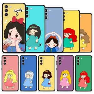 Phone Case For Samsung S21 S20 FE S22 Ultra S10 S9 S8 Plus S10e for Galaxy Note 20Ultra 10Plus S21FE S20FE Capa Cartoon Princess