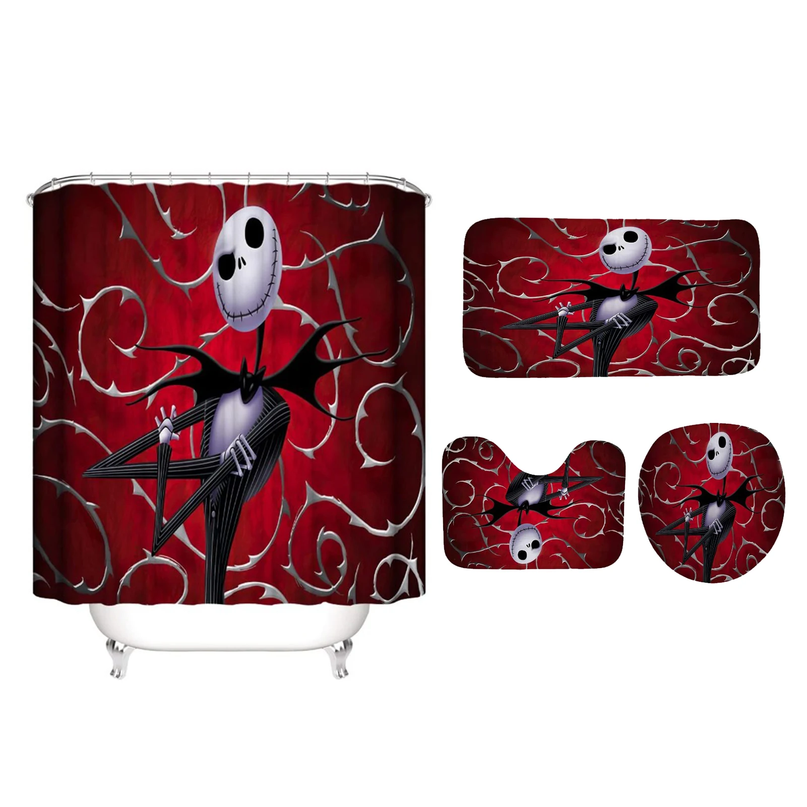 

Кошмар перед Рождеством, Джек невесты Зомби, декорация для ванной комнаты на Хэллоуин, Нескользящие коврики для ванной, водонепроницаемые ш...