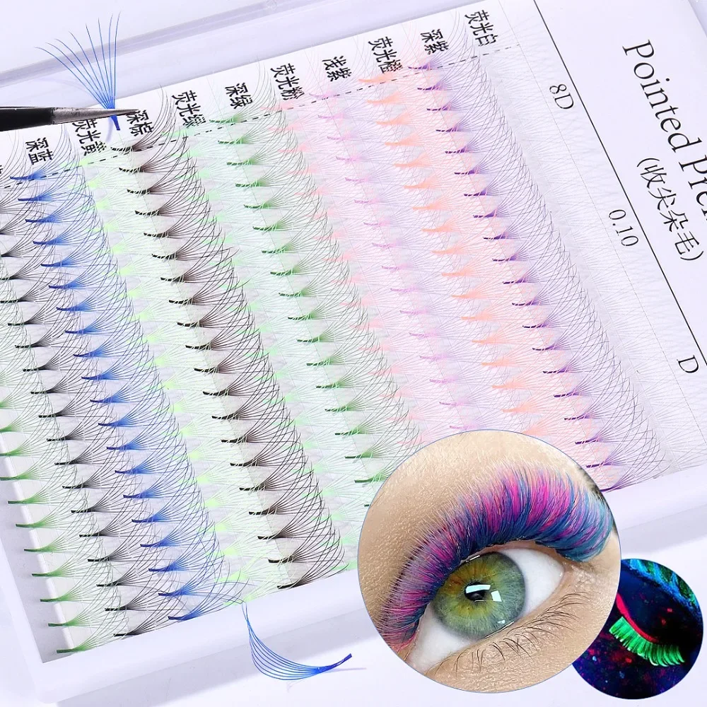 

12 Colored Eyelashes Individual Mink Lashes Sharp Eyelash Extension Model Number Cosplay Makeup Products with Free Shipping