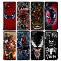 phone case for xiaomi mi 11i 11 12 11x 11t case poco x3 nfc m3 pro f3 gt m4 silicone cover fundas marvel venom spiderman anime