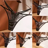 lace panties embroidery butterfly flower women underwear sexy g string thongs briefs low waist seamless panty lingerie t pants