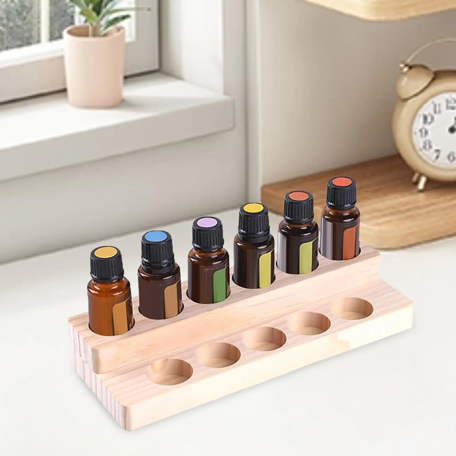 

2 Tier Wood Essential Oil Display Stand Vintage 11 Slots Essential