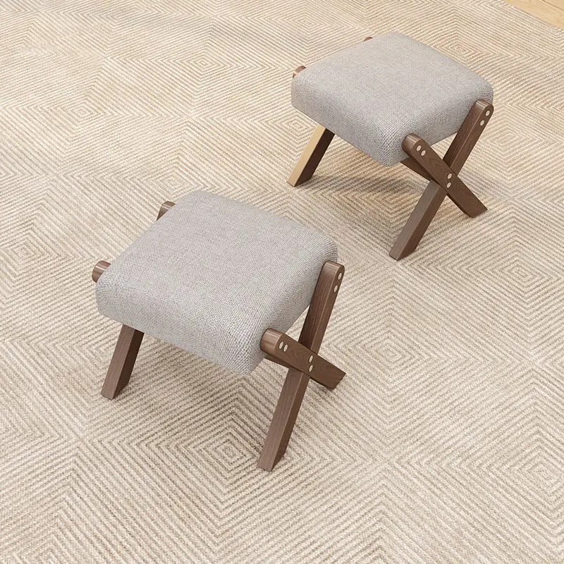 New Low Stool a Wooden Bench Chair Living Room Fabric Craft Children's Coffee Table Shoes Sofa Stool