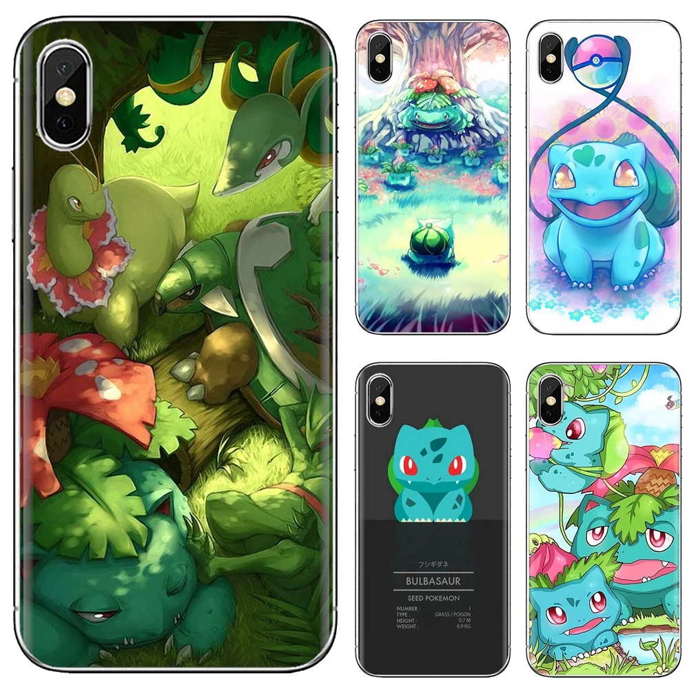 

For iPhone 10 11 12 13 Mini Pro 4S 5S SE 5C 6 6S 7 8 X XR XS Plus Max 2020 Pokemons Go Bulbasaur Squirtle TPU Cases Cover
