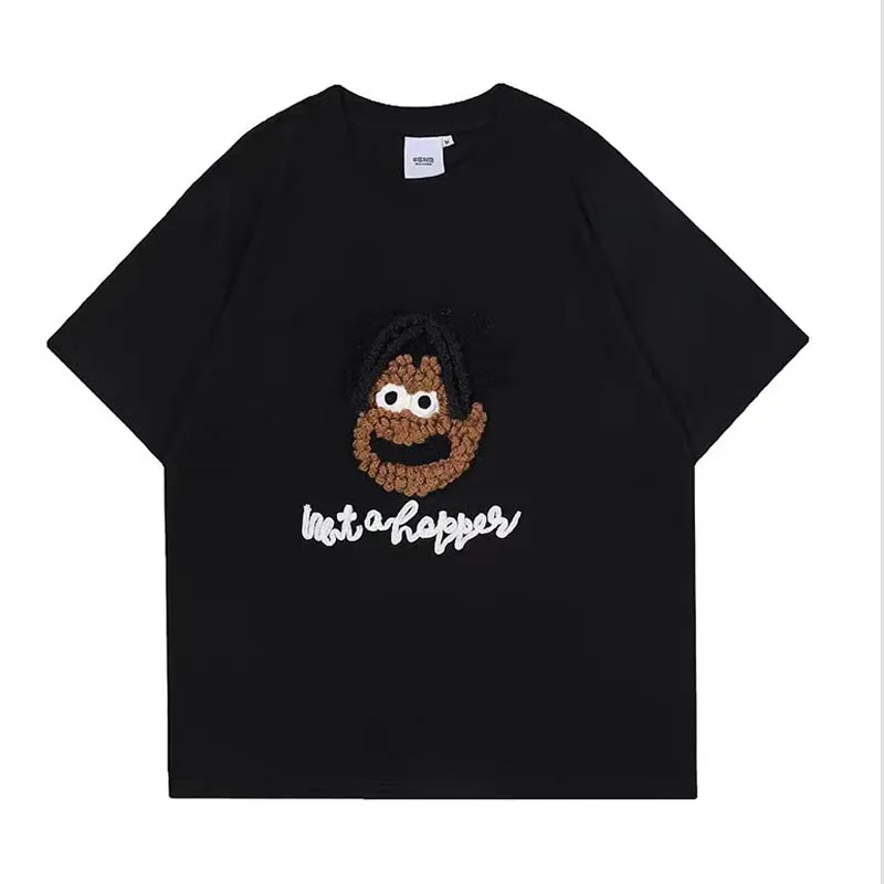 

2022 Summer New Products Hiphop Portrait Cartoon Round Neck Top High Street Mmen's Shortsleeved Cotton Tshirt Top