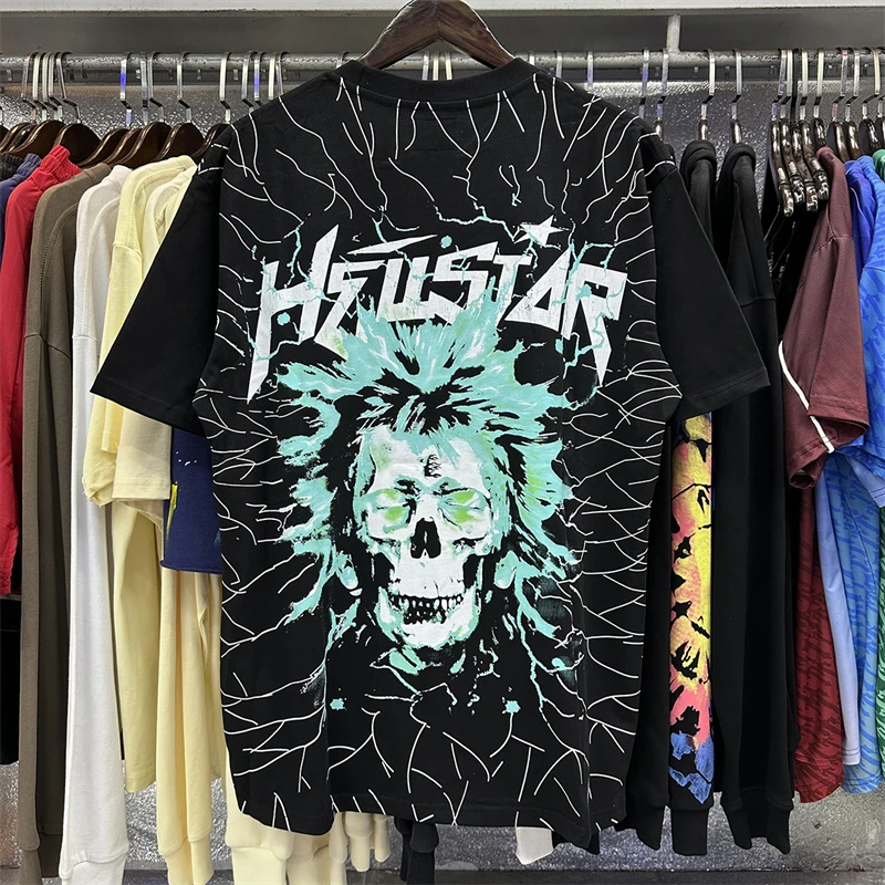 

Full Print Hellstar Electric Tee Men Women Vintage T-shirt High Quality Tops Hip Hop Kids Short Sleeve