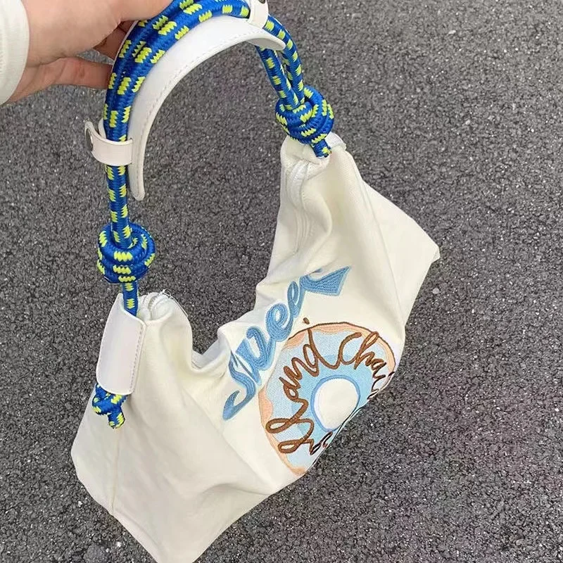 

Милая женская сумка Y2k на плечо с конфетным пончиком, сумка-мессенджер, сумочка, кошелек для монет, милая вместительная Боковая Сумка, дорожн...