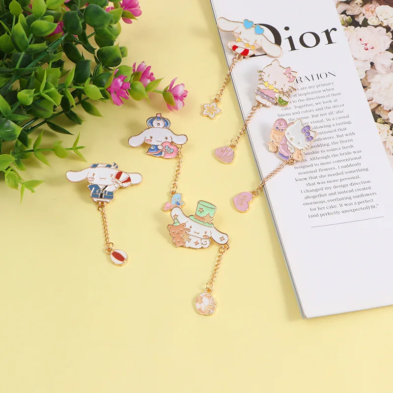 

Cinnamoroll Hello Kitty Brooch 2022 City In The Sky Metal Brooch Cute Cartoon Ornament Sweet Figure Model Brooches Accessories