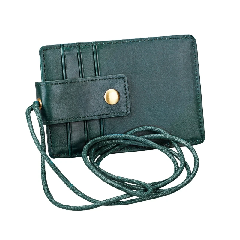 New Style Label Holder with Rope Leather Work Card Holder Multifunctional Work Number Badge Badge NFC Card Holder