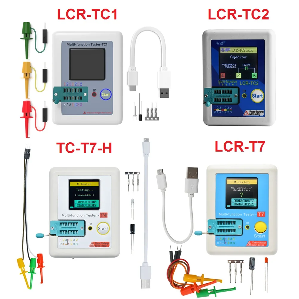 LCR-TC2 Transistor Tester Multimeter For Diode Triode MOS/PNP/NPN Capacitor Resistor Transistor Replace TC-T7-H LCR-TC1 TCR-T7