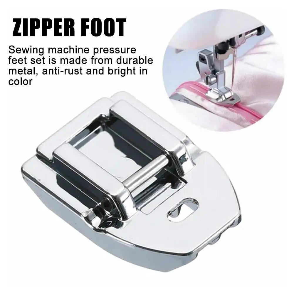 7306A Sewing Machines Feet Parts Invisible Zipper Foot For Singer Brother Janome Juki Zipper Press Foot Sewing Accessorie K5X4