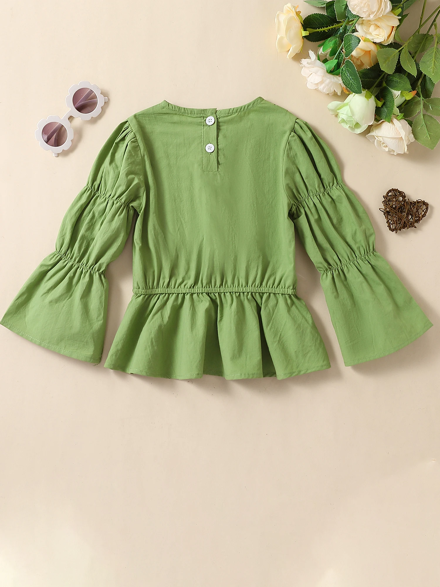 

Girls Long Sleeve Ruffle Blouses Stylish A-line Tunic Tops for Toddlers Crewneck Casual Fall Fashion Shirts (1-6 Years)