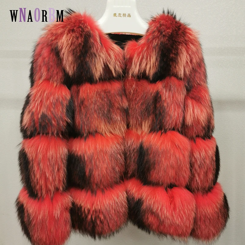 100% real fox fur luxury women's fluffy real fur lady clothing thickened warm winter fur jacket size can be customized