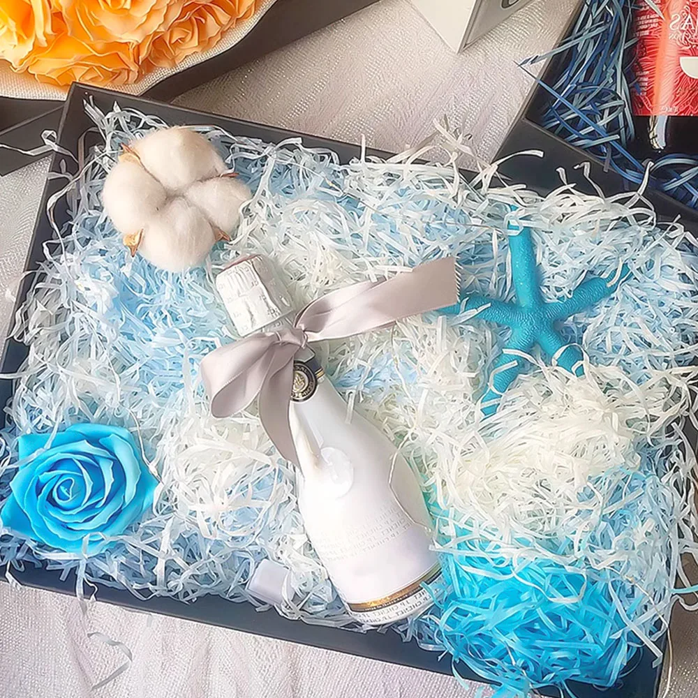 100 г разноцветной рафийной бумаги нити измельченная морщинистая бумага для