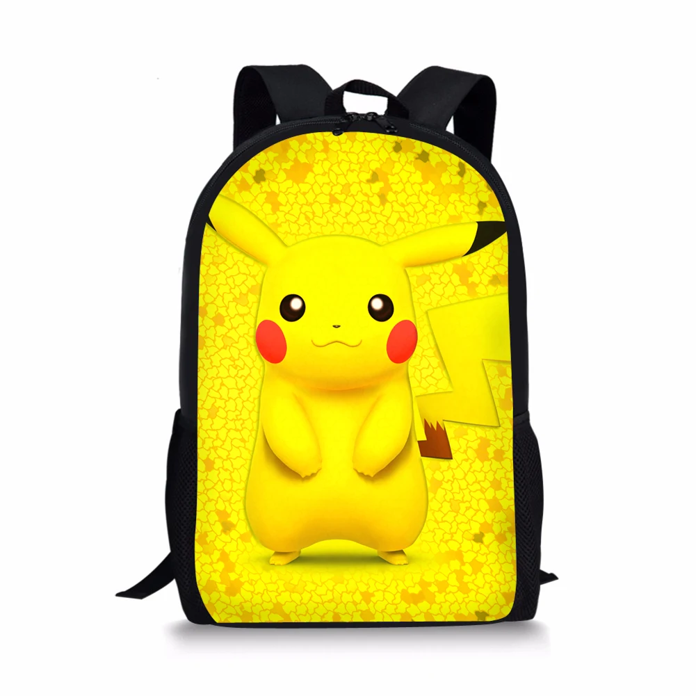 HALYUNASC Childrens' School Backpack Anime-Pikaqiu Design Students School Bag Cartoon Teenagers Book-Bags Mochila