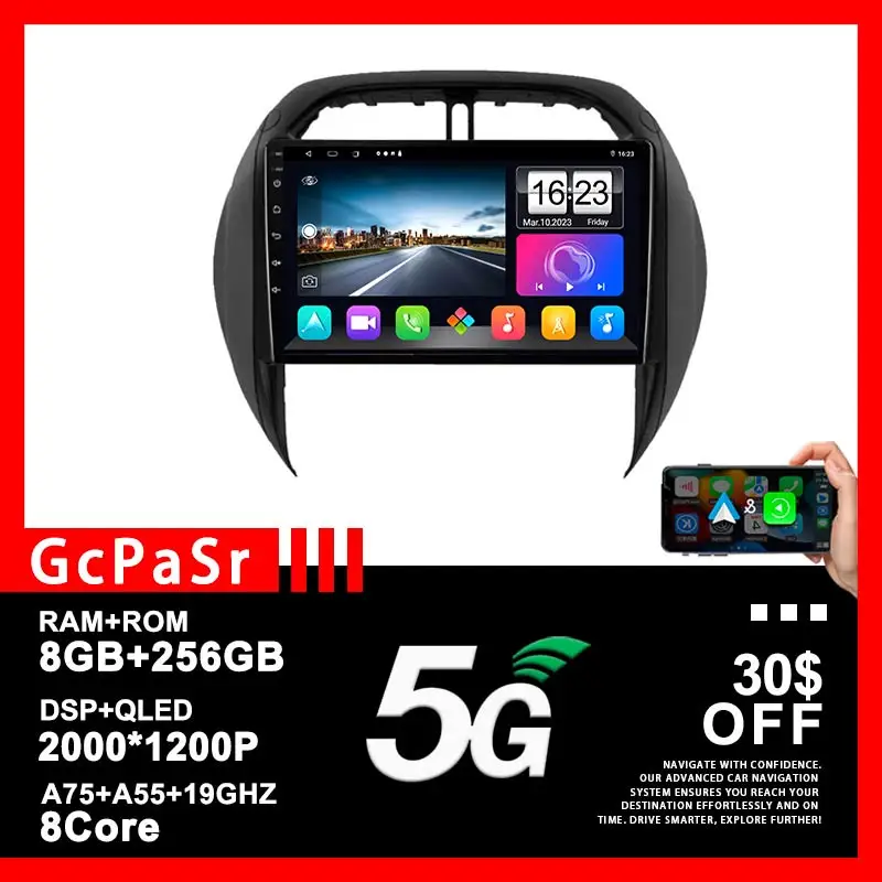 Android 13 для TOYOTA RAV4 2003 2004 2005 автомобильные запчасти беспроводной Carplay автомобильный