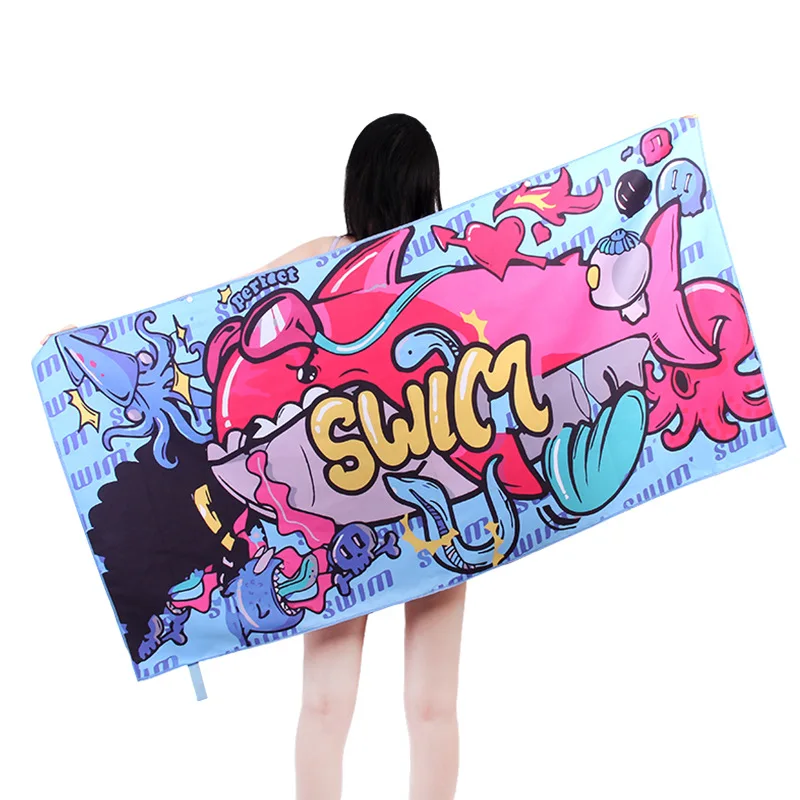 Quick Drying Microfiber Towels Portable Water absorbent Sweat Print towel Travel Sports Bath Lightweight Gym Swimming Towel