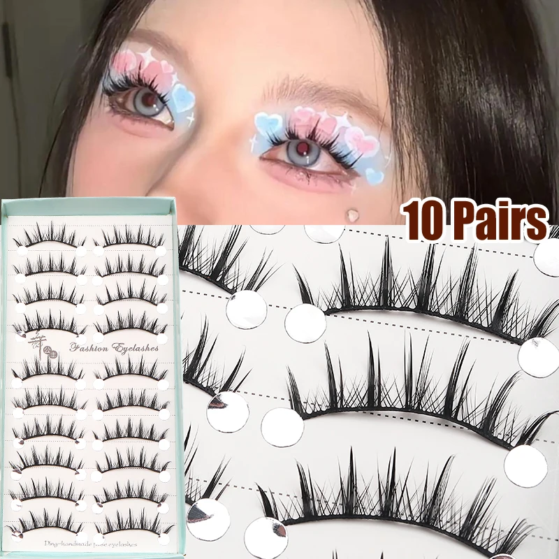 

10Pairs New Manga Cosmetics Eyelashes Lashes Korean Makeup Best False Eyelashes 3d Mink Lashes Free Shipping Cosplay Soft Blush