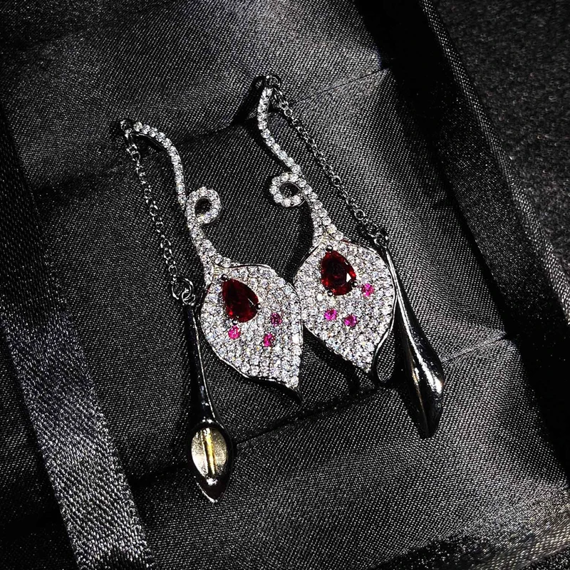 

Fashion Geometry Drop Earrings Inlay Shine Small Zircon Unique Creative Jewelry For Women Wedding Engagement Banquer Accessories