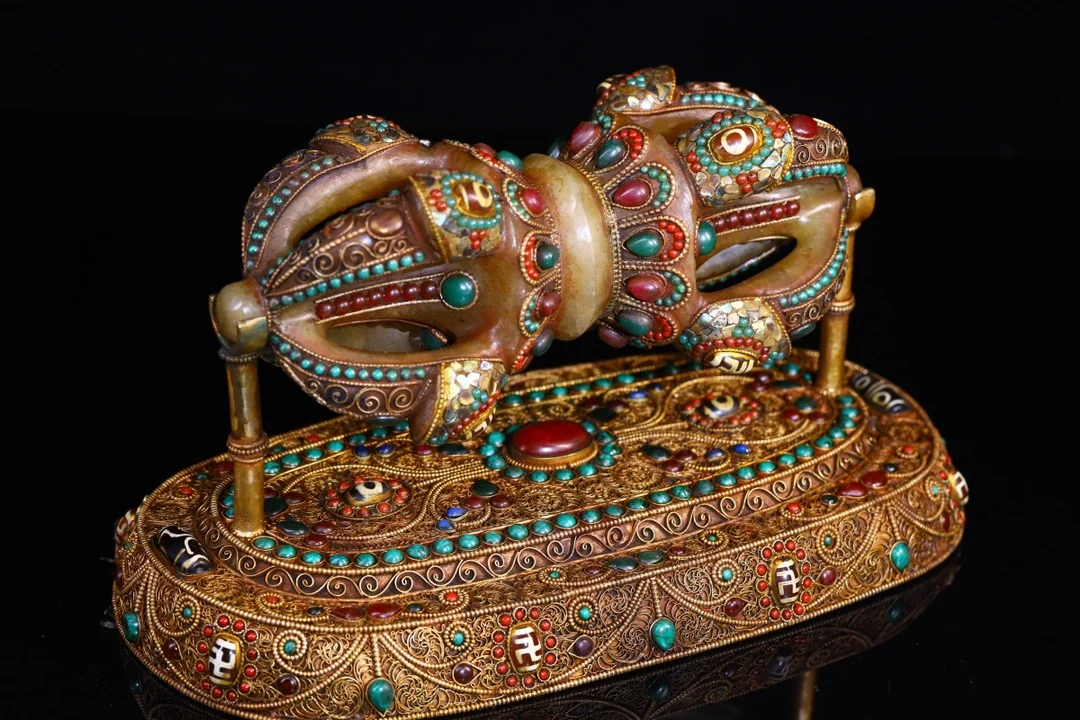 11-дюймовая коллекция тибетского храма старая натуральная хрустальная мозаика