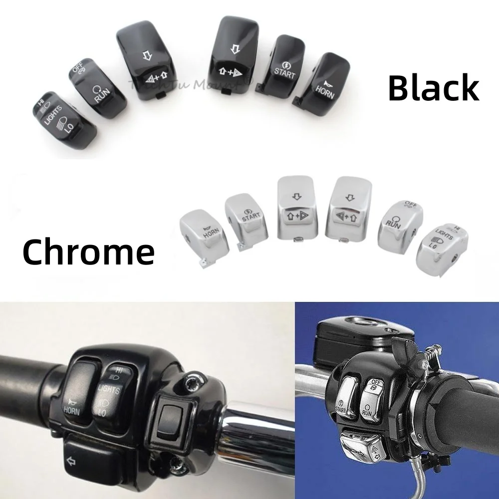 Крышки ручного переключателя мотоцикла комплект крышек для кнопок Harley Softail Fat Boy