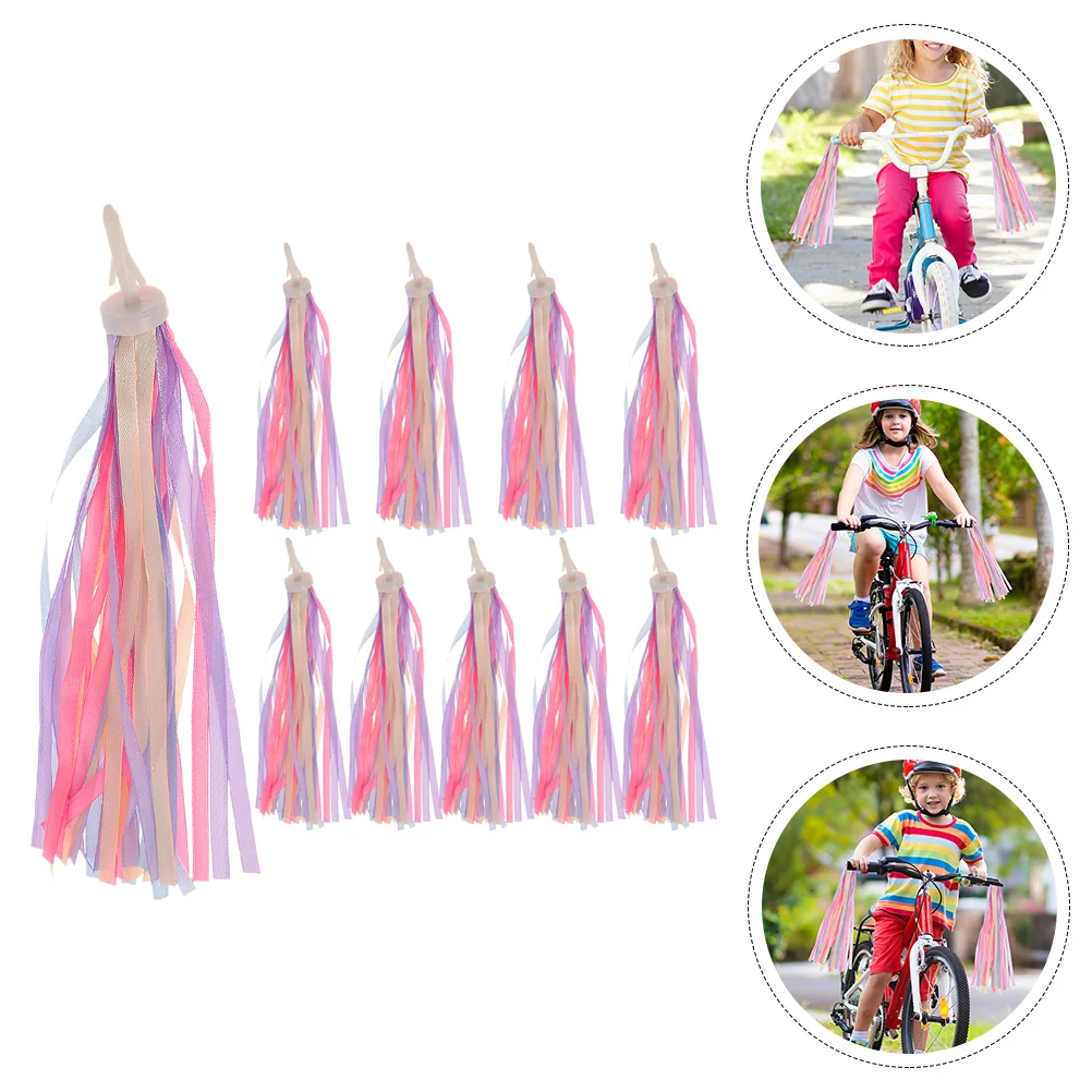 

5 Pairs Handlebar Ribbon Decor Kids Bike Streamers Scooter Motorcycle Grip Tassels Ribbons Tricycle Colorful Hanging