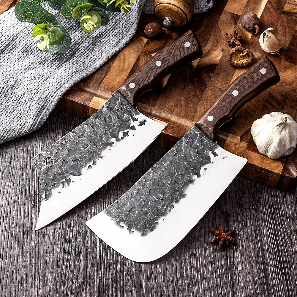 

Forged Knife Old-fashioned Kitchen Knife Household Stainless Steel Chef Sharp Chopping Knife Cutting Vegetables and Meat Knife
