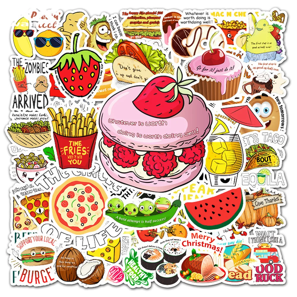 

10/30/50/PCS Cartoon Delicious Food Dessert Creative Doodle Sticker Bike Skateboard Car Helmet Laptop Computer Wholesale