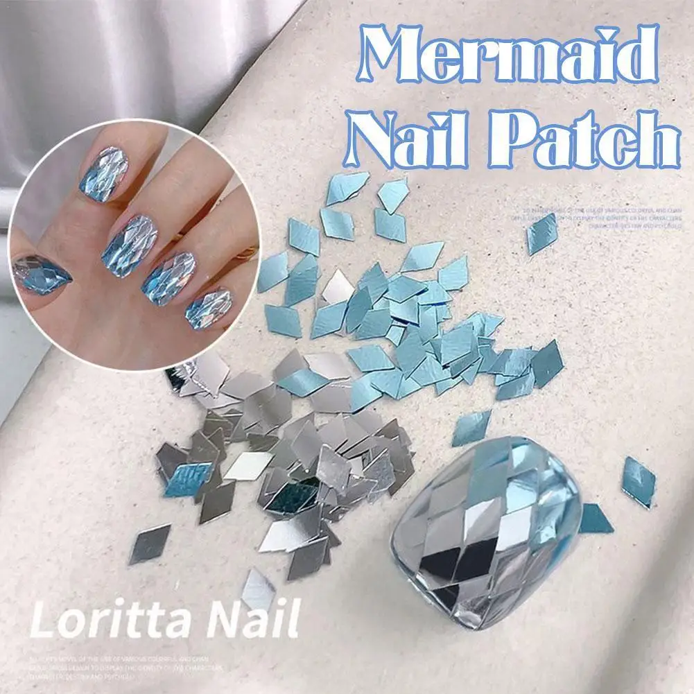 

Mermaid Glitter Flakes Ocean Diamond Nail Enhancement Colorful 3D Sequins Sparkling Art Nail Nails Sequin Blue Deco Patch