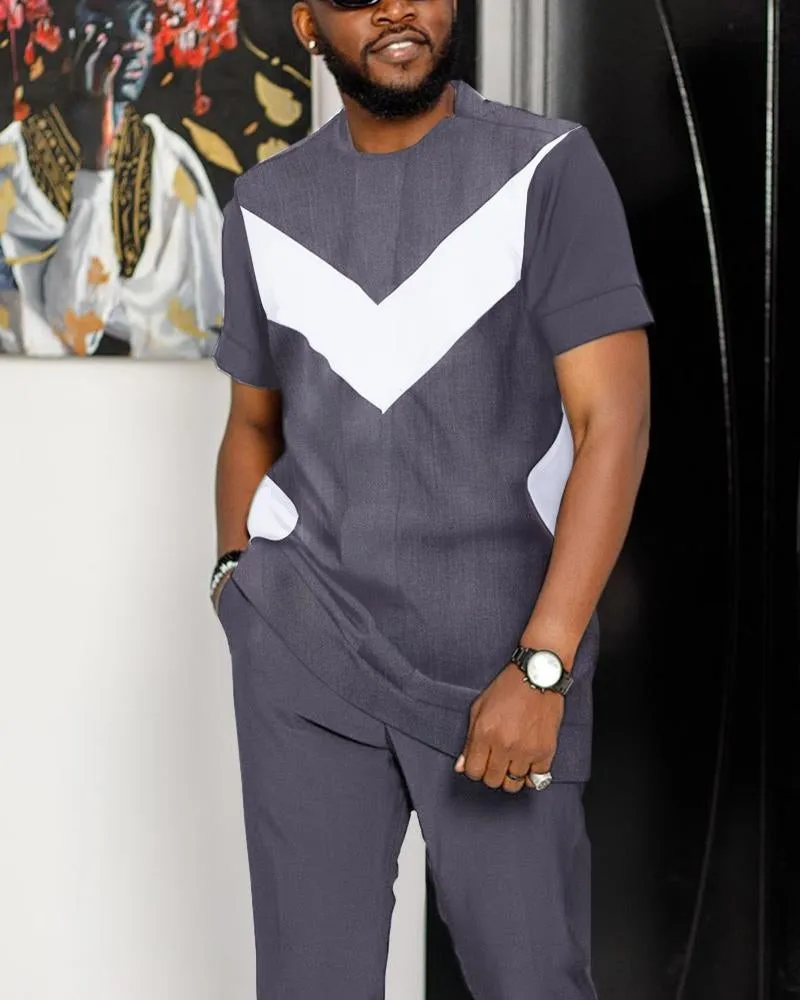 Men's Tracksuit 2 Piece Outfit Set Summer Sportwear Suit Short Sleeve T Shirt Long Pants Men 3D Casual Trend Oversized Clothing