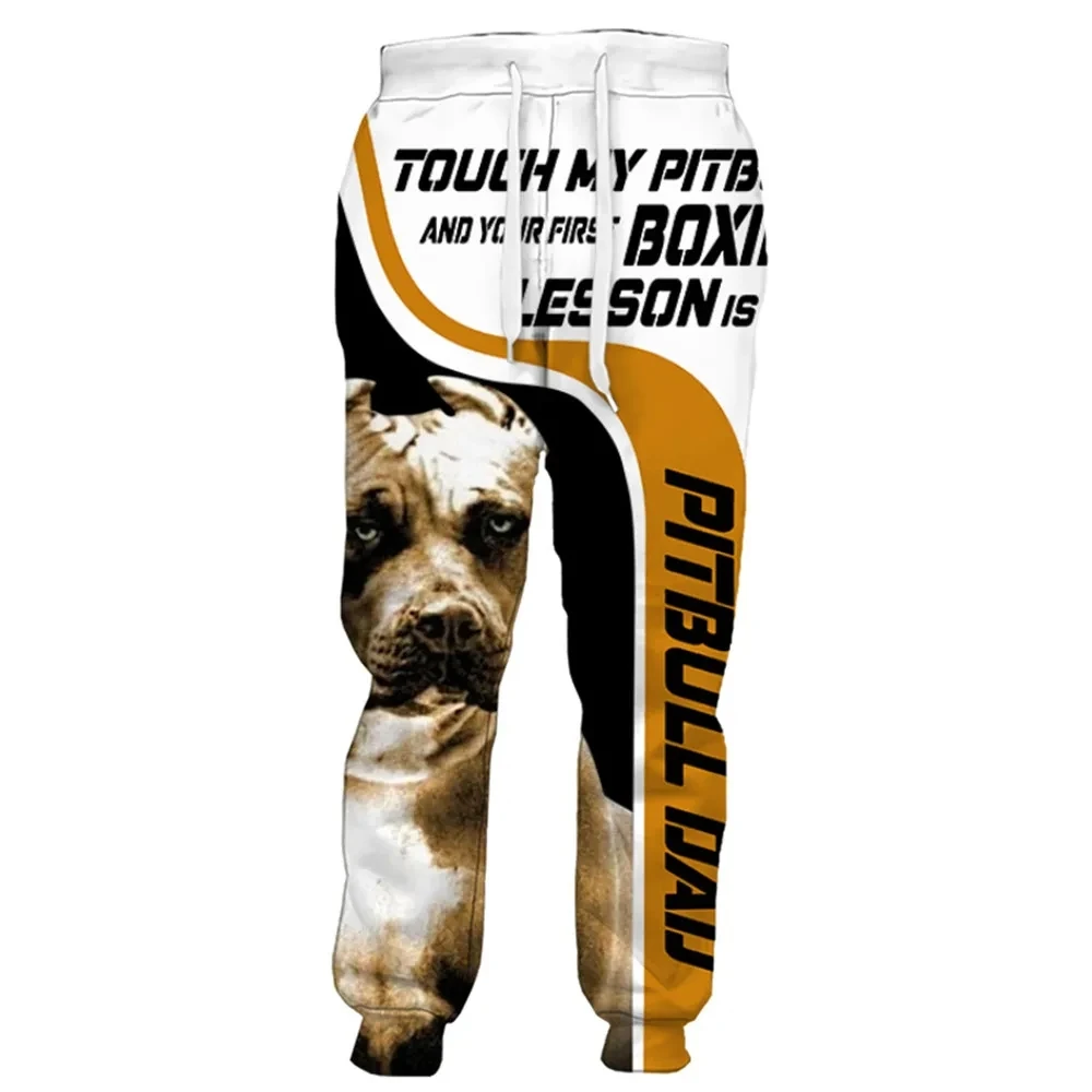 Новинка осенние мужские модные спортивные брюки с животным принтом собаки штаны